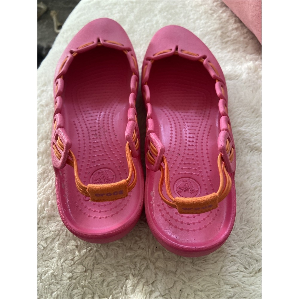CROCS Shallow Toe Sling Back Shoe Womens Size 8 Pink Very Clean. - Picture 7 of 7